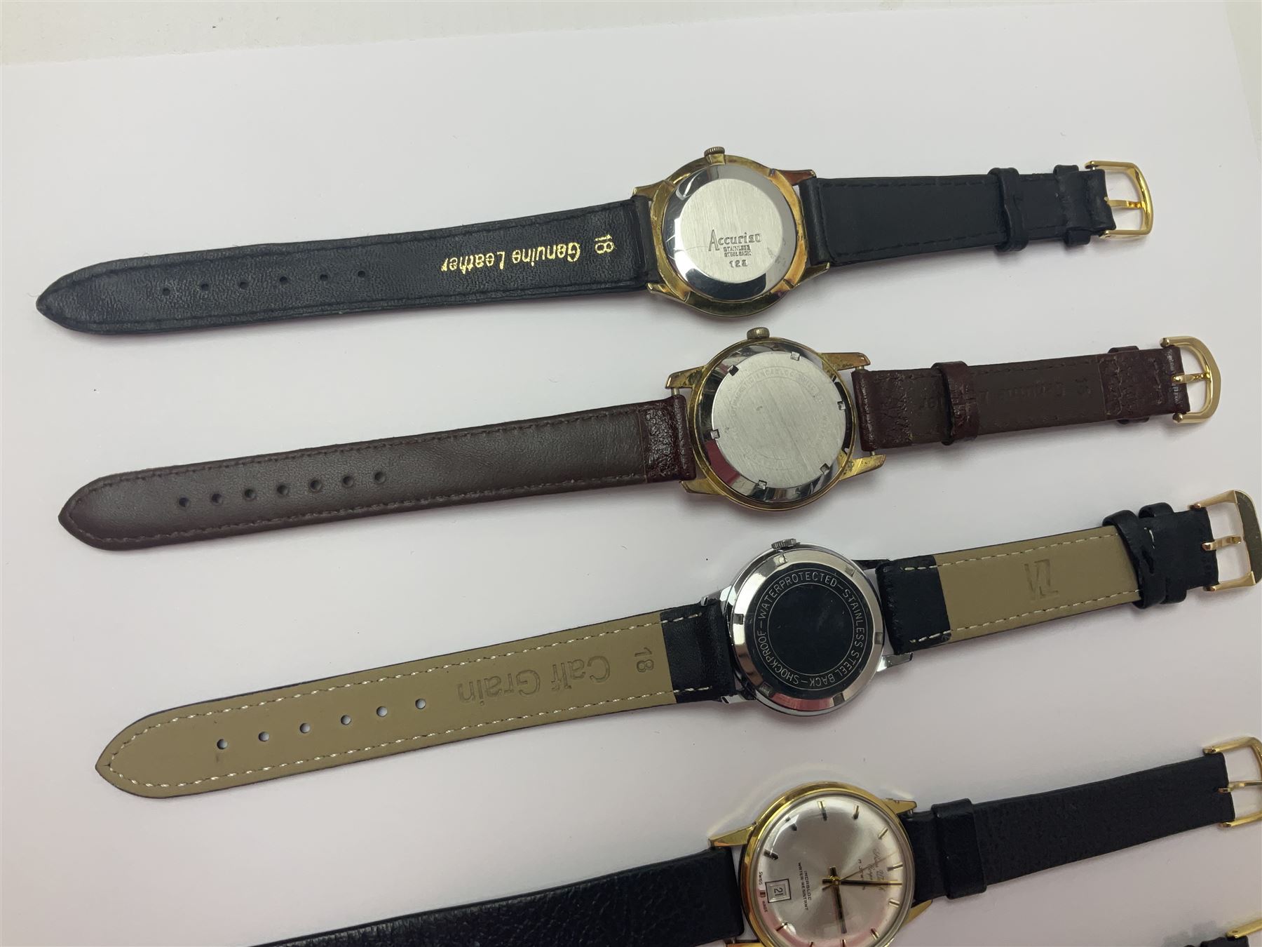 Two automatic wristwatches including Herculeo and Ramona and four manual wind wristwatches including Zenith, Swiss Watch Company and Accurist