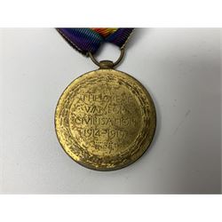 WW1 group of three medals comprising British War Medal, Victory Medal and 1914-15 Star awarded to 90434 Gnr. R.G. Rhodes R.F.A./R.A.; all with ribbons