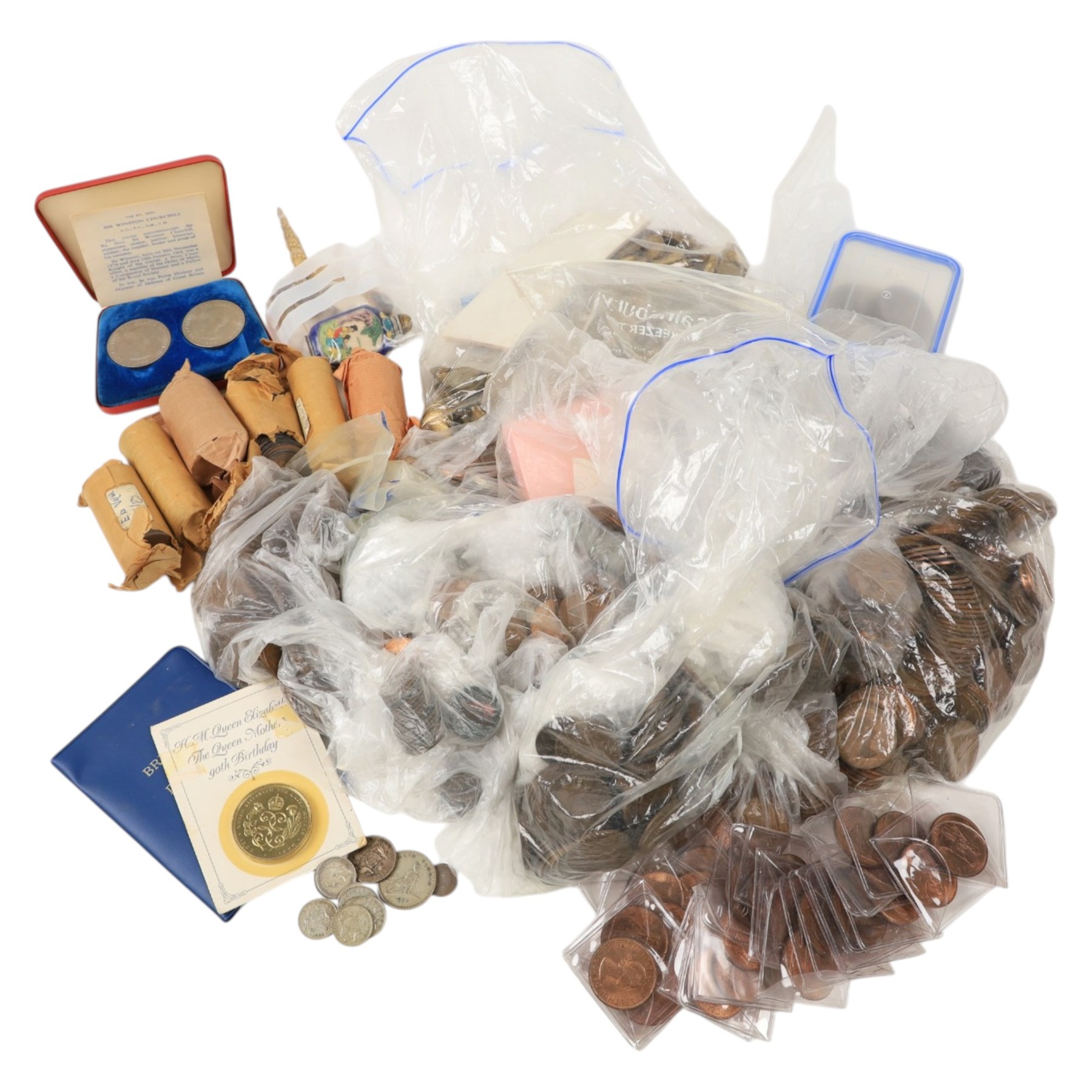 Approximately 1300 grams of Great British pre-1947 silver coins