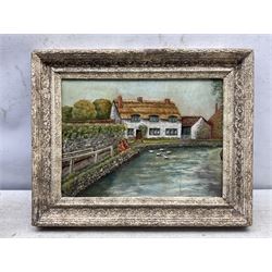 W Cunliffe (British 19th Century): The Thatched Cottage - 'Thornton-le-Dale', oil on canvas unsigned, attributed and titled on label verso 29cm x 38cm 