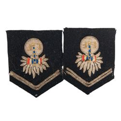 WWII French Vichy Marechal Petain body guard officer's collar badges, the unit was created in 1940 and terminated in 1944