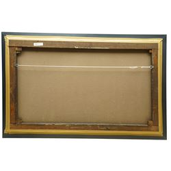 Dutch School (Early 20th century): Frozen Winter Landscape with Figures, oil on canvas unsigned 55cm x 91cm