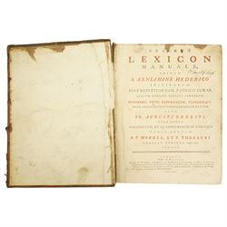 Graecum Lexicon Manuale published H Woodfall, London 1766 full calf, Army List, May 1859 and five volumes of poetical works and Francis Drake in St Anne's School prize binding