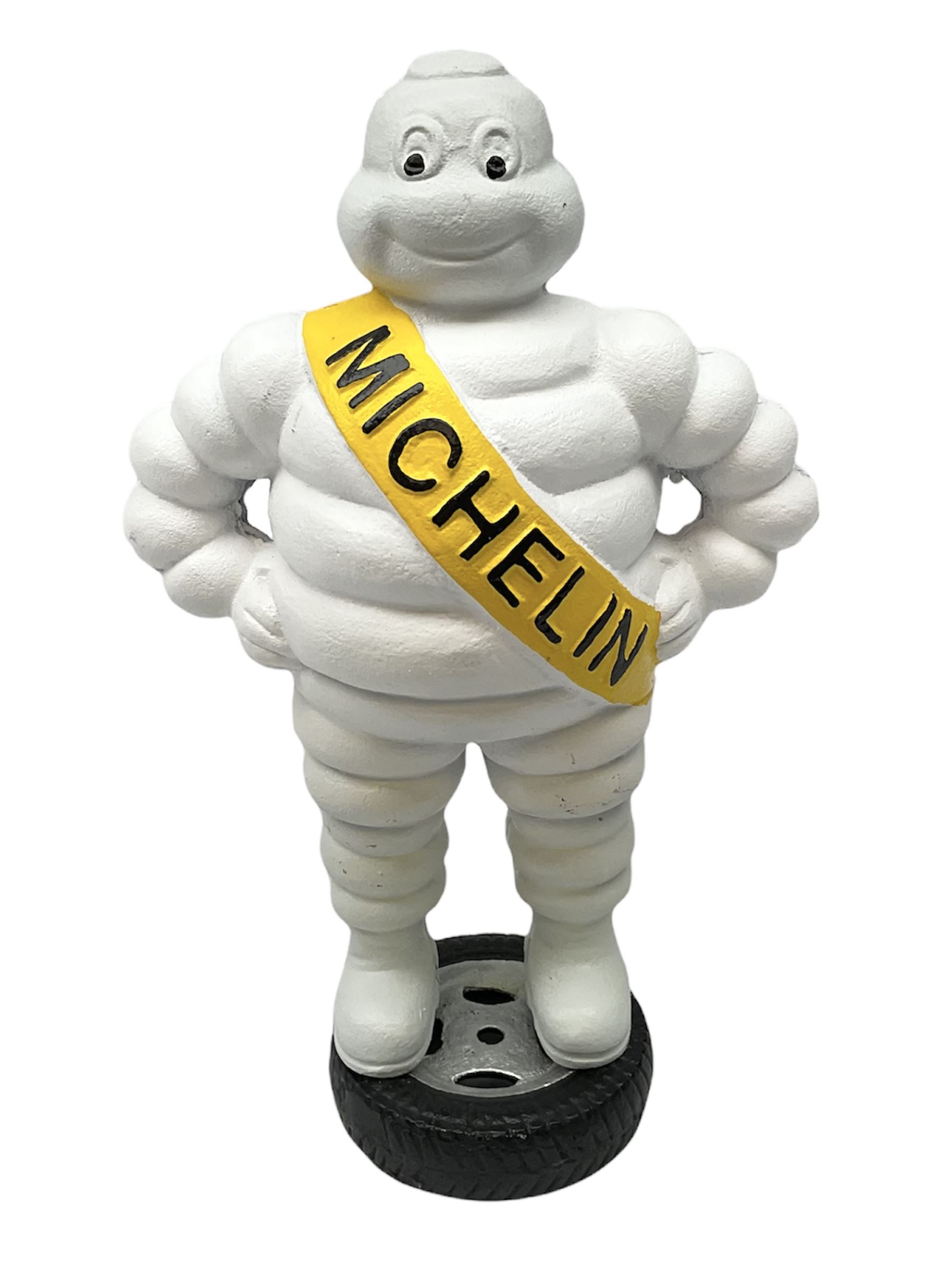 Cast iron Michelin man figure, H38cm