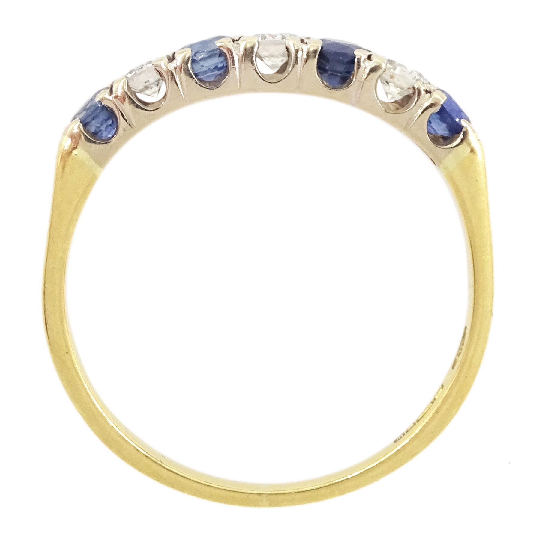 18ct gold seven stone round brilliant cut diamond half eternity ring, Birmingham 1996, total diamond weight approx 0.20 carat