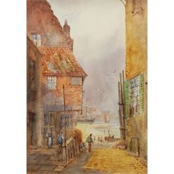 Edward Nevil (British fl.1880-1900): 'Tin Ghaut' Whitby, watercolour signed and titled 37cm x 26cm