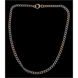 Early 20th century 18ct gold and platinum curb link watch / necklace chain