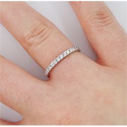 Platinum round brilliant cut diamond half eternity ring, hallmarked