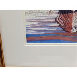 Sarah Garforth (British Contemporary): 'Tavira Roman Bridge Portugal', watercolour signed, titled verso 40cm x 25cm; Hilary * (Contemporary): Coastal Inlet, watercolour indistinctly signed 36cm x 26cm (2)