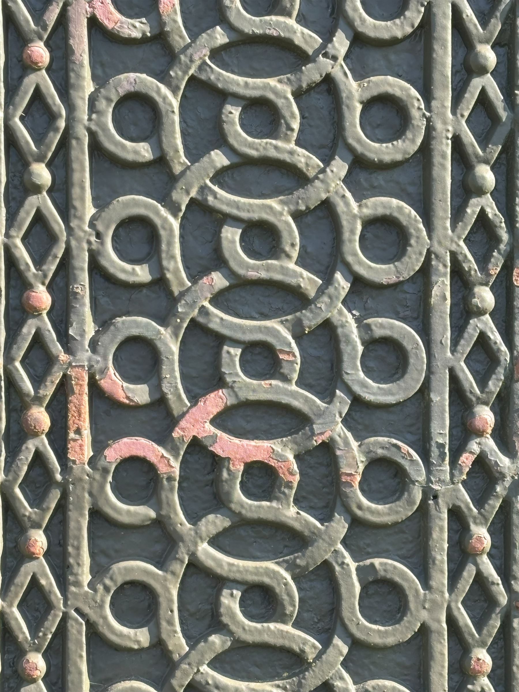 Impressive pair of 19th century cast iron gate piers by Coalbrookdale, each with a later lantern surmount on scrolled mount, above columns with blind fret strapwork decoration, on square section bases. Overall H350cm, Height excluding lanterns 220cm.  - COLLECTION BY APPOINTMENT FROM: The White House, Thirsk Road, Easingwold, York, YO61 3NF - CALL 01723 507111 TO ARRANGE