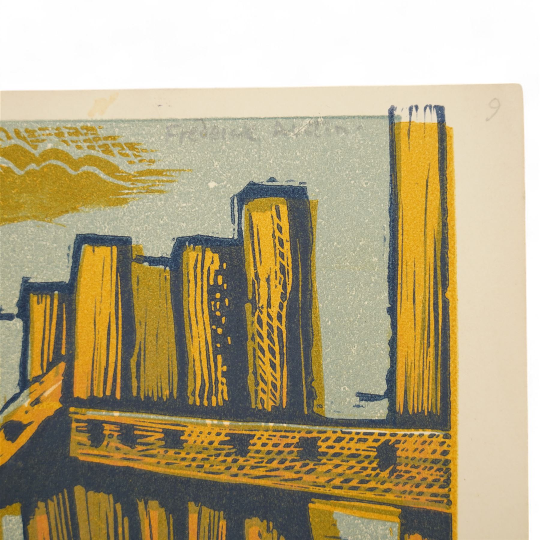 Frederick George Austin (British 1902-1990): Seashells by Groynes, colour linocut signed in pencil 37cm x 25cm (unframed)
Provenance: direct from the granddaughter of the artist