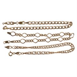 Three 9ct gold bracelets
