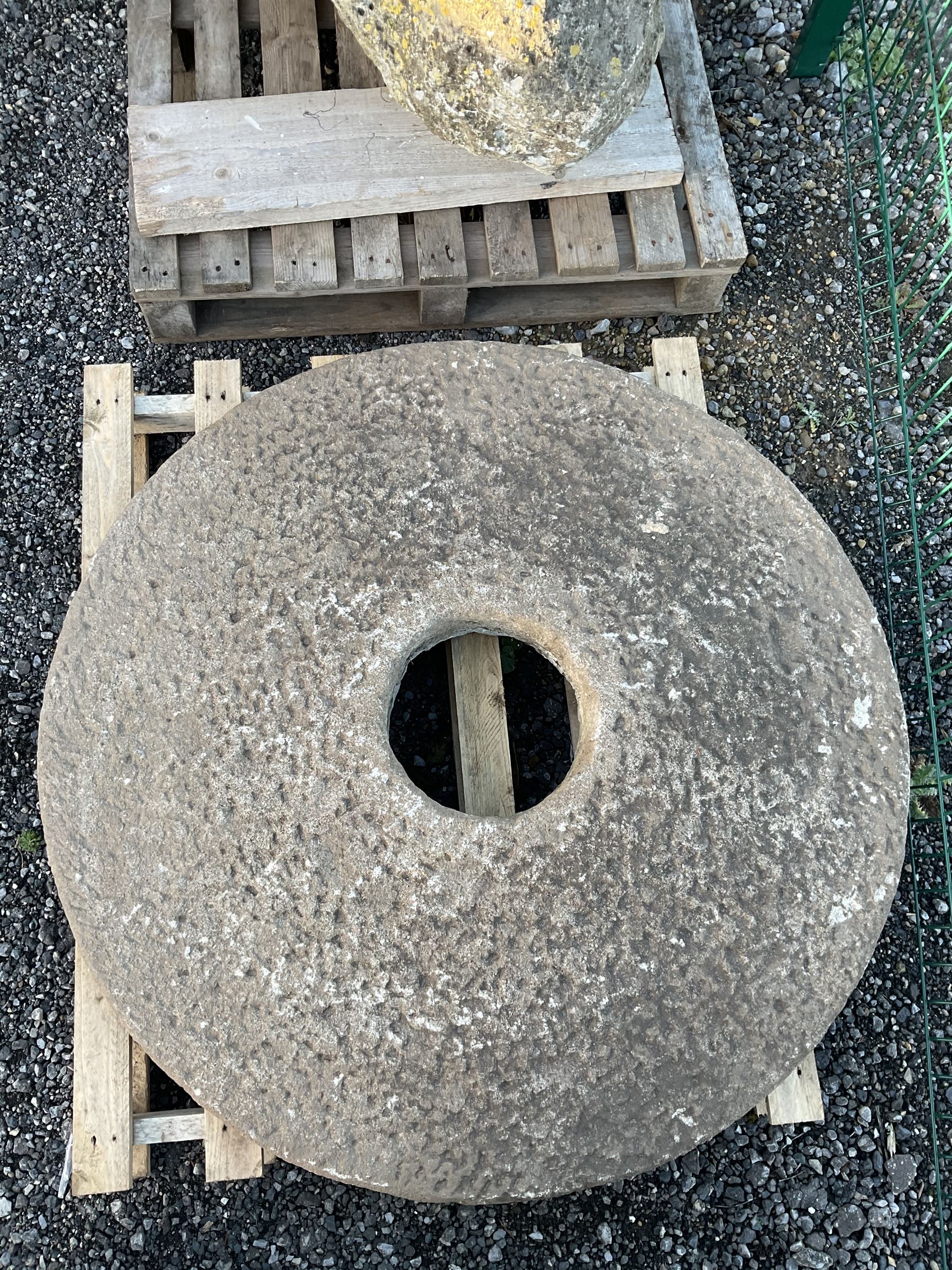 19th century circular mill stone, dome shaped - THIS LOT IS TO BE COLLECTED BY APPOINTMENT FROM DUGGLEBY STORAGE, GREAT HILL, EASTFIELD, SCARBOROUGH, YO11 3TX