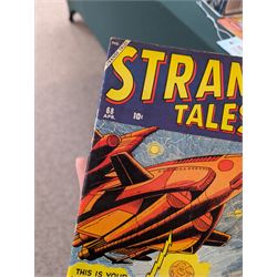 Fifty-six Marvel Silver Age 'Strange Tales' comic books, spanning years 1959-1966, comprising issues #68, #91, #94, #96, #100, #101, #106, #108, #113, #115, #116, #119, #121, #122, #124-#149, including some duplicates