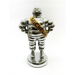 'Michelin Man' chrome plated figure, H34cm