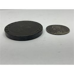George II 1758 shilling and George III 1797 cartwheel twopence coin