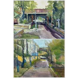 Grahame Tebbutt (British Contemporary): 'Edinburgh Walkways', pair oils on canvas signed and dated 2012, titled on gallery label verso 25cm x 30cm (2)
Provenance: private collection; with The Irving Gallery, Berwick on Tweed, label verso