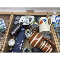Collection of ceramics, to include whittards coffee cups, Wood Ivory Ware jug, etc, together with glassware, in five boxes
