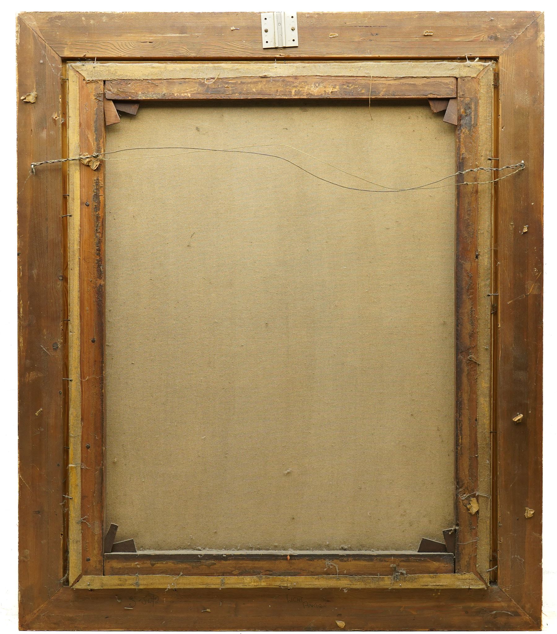 George Wright (British 1860-1942): The Calm Before the Chase - Huntsman and Hounds at the Water Trough, oil on canvas signed 75cm x 60cm