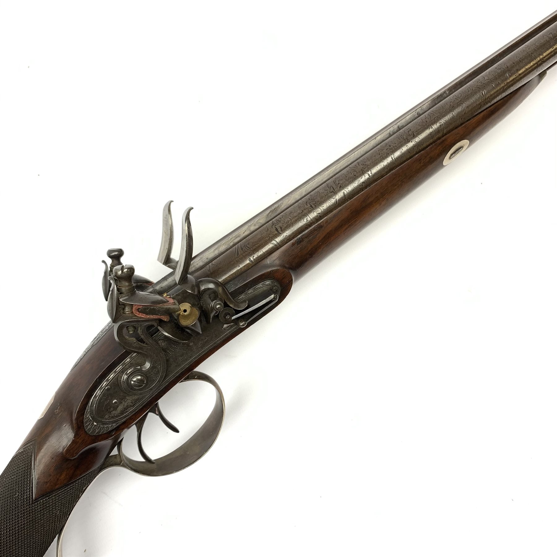 20bore double barrel flintlock sporting gun by Rolfe of Birmingham