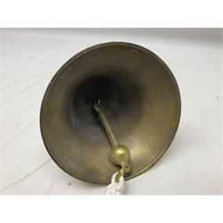 Wall hung brass bell with clapper, D15cm