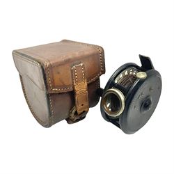 Hardy Bros Ltd, three inch 'The St George Reel', pat no. 24245, H8cm, in Hardy Bros leather case