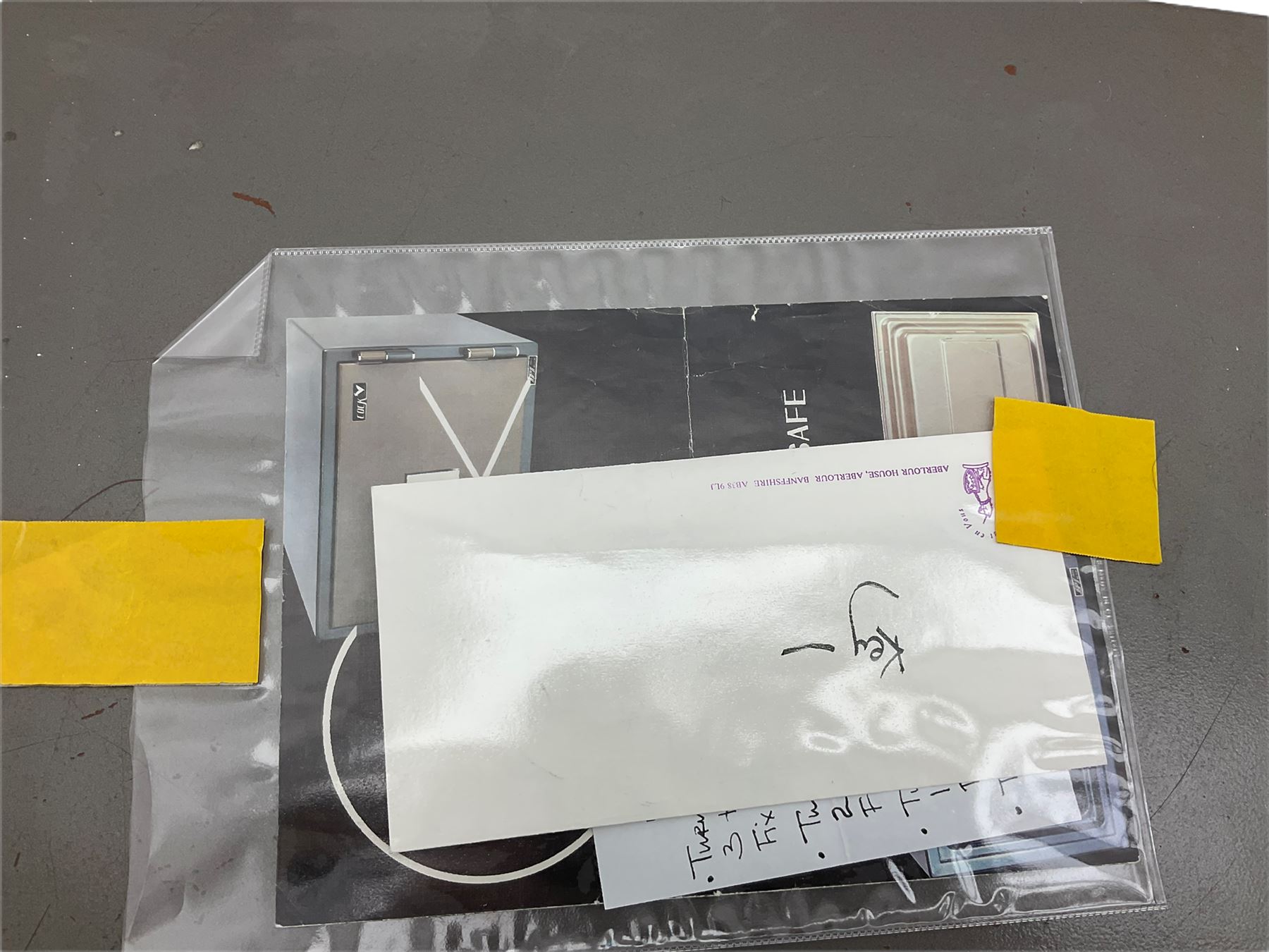 Cock fireproof combination safe, with key and instructions