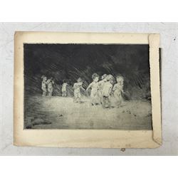 Alexander Brantingham Simpson (British fl.1904-1931): Collection of nine drypoint etchings, variously signed in pencil and in the plates, max 17cm x 28cm (9) (unframed)