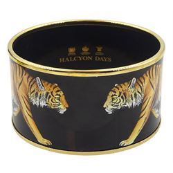 Halcyon Days enamel tiger bangle, boxed 