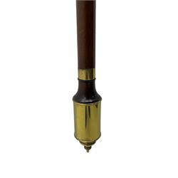 Mahogany gimble mercury barometer with mounting bracket, measuring barometric air pressure from 27 to 31 inches, engraved brass register inscribed “Burke & Son Bristol, No 250”