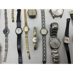 Collection of wristwatches, including Lorus, Accurist, Rotary, etc together with an Ingersoll pocket watch and a Smiths pocket watch