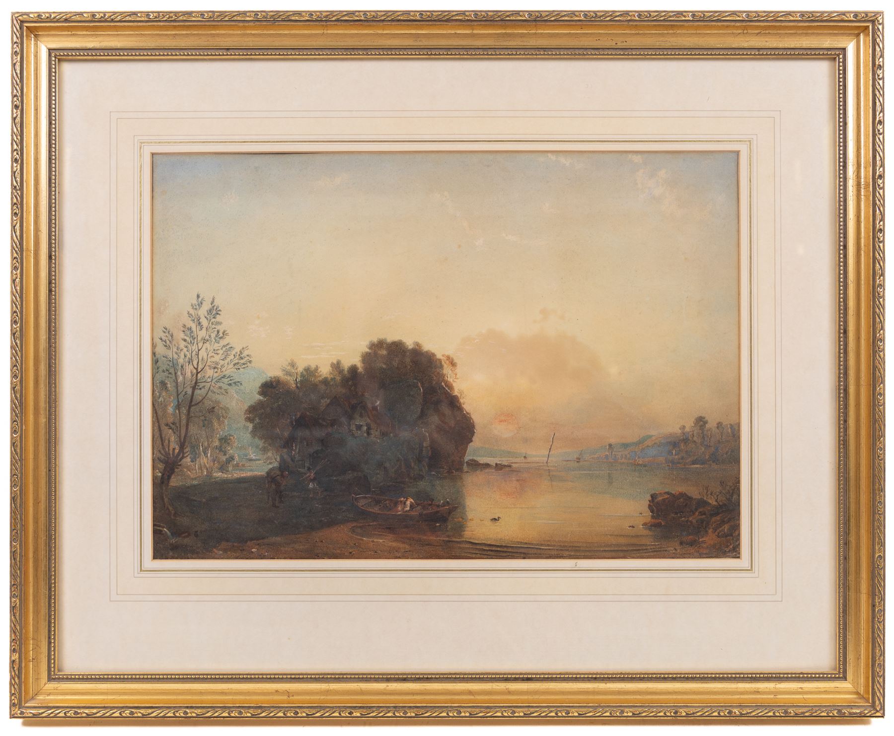 Anthony Vandyke Copley Fielding (British 1787-1855): On the Lakeside, watercolour signed and indistinctly dated 30cm x 43cm 