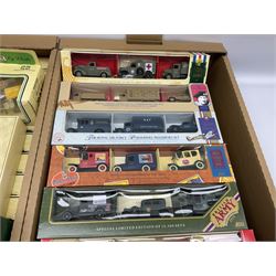 Lledo Railway Express Parcel Van of the 1930's sets, British Army Collection 1939, Exchange & Mart, Days Gone box sets and others in two boxes (37)