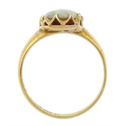18ct gold single stone opal ring, hallmarked