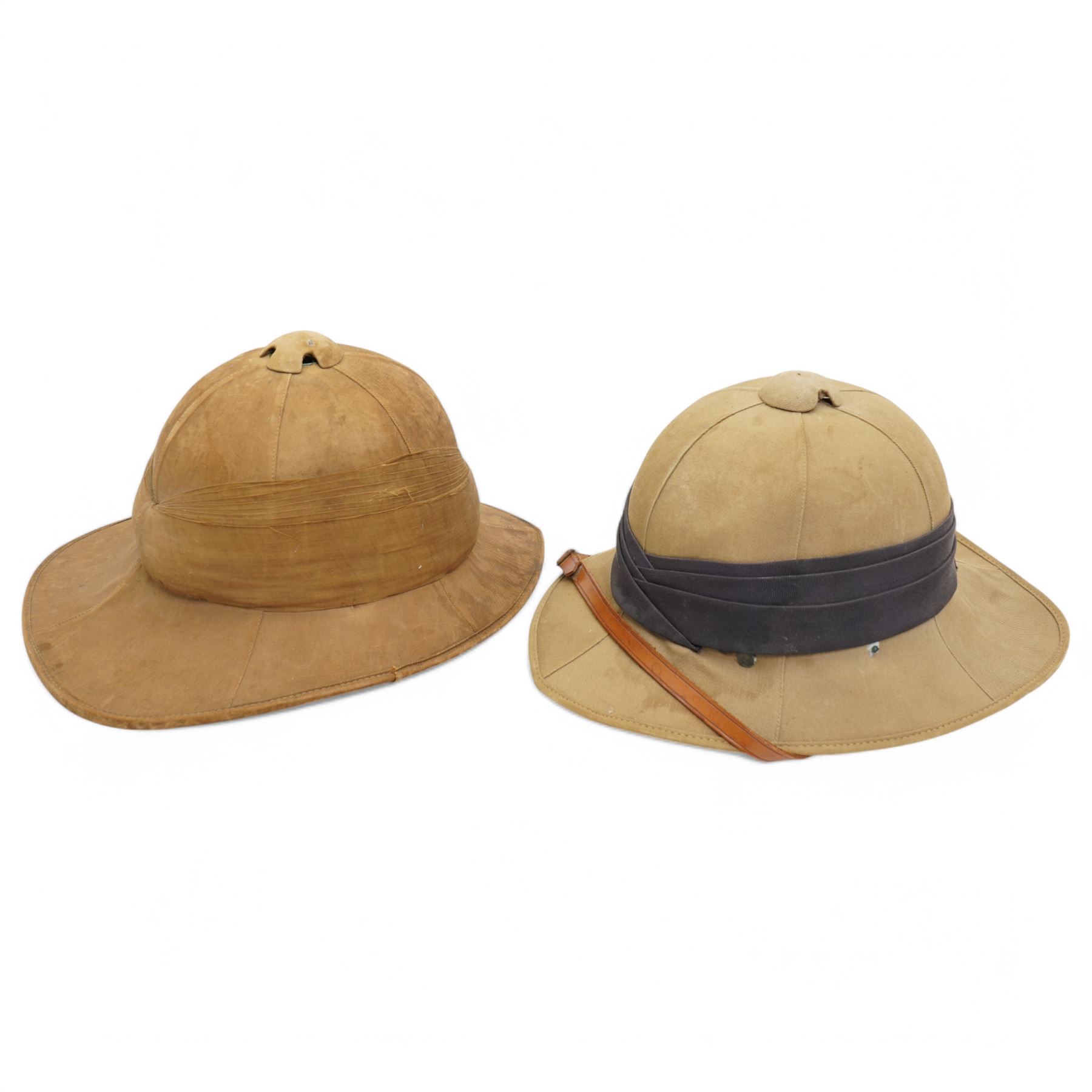 20th century military issue solar topee and one other (2)