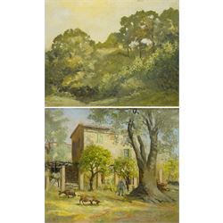 Marjorie Hoare (British 1953): 'House in Provence' and 'The Copse', two oils on canvas sig...