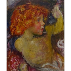  Annie Louisa Robinson Swynnerton NEAC (British 1844-1933): Half length Portrait of a Child with Red Hair, oil on canvas laid on board unsigned 40cm x 33cm (unframed) Provenance: by family decent from the collection of Francis Bate (1853-1950) a founder member treasurer and secretary of the New English Art Club   