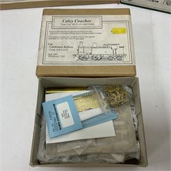 ‘00’ gauge - six model railway locomotive building kits comprising DJH Models CR/LMS/BR Wemyss Bay 4-6-2 Tank 944 Class, Caley Coaches CL4 Caledonian Railway Class 104 0-4-4T and CL2 Caledonian Railway Class 812 & 652 0-6-0 loco and tender, Mallard Models GWR 517 Class 0-4-2T body and chassis kit, Tru-Cast SR Class USA Tank locomotive and Pro-Scale LNWR Coal Tank; in original boxes 