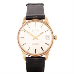 Summit gentleman's 9ct gold manual wind wristwatch, silvered dial with baton hour markers ...