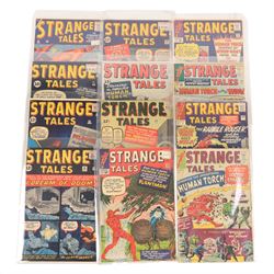 Fifty-six Marvel Silver Age 'Strange Tales' comic books, spanning years 1959-1966, comprising issues #68, #91, #94, #96, #100, #101, #106, #108, #113, #115, #116, #119, #121, #122, #124-#149, including some duplicates