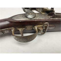 Early 19th century M.T. Wickham of Philadelphia flintlock musket, approximately .700 cal., the 104cm(41