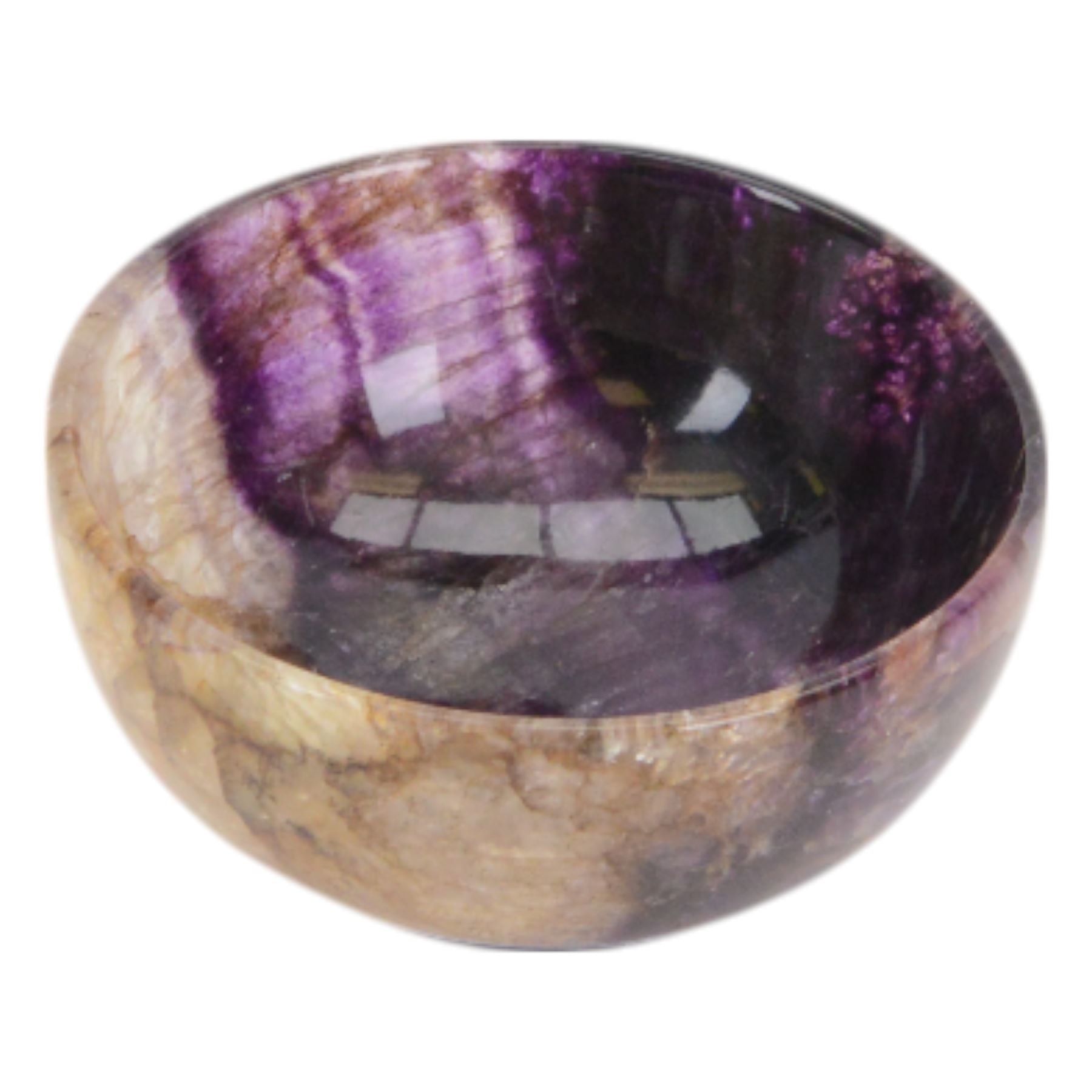 Derbyshire Blue John circular bowl, D6cm