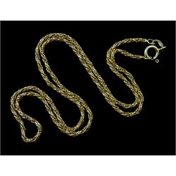 18ct gold twist necklace, stamped 750