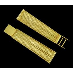 18ct gold mesh watch strap, stamped 750