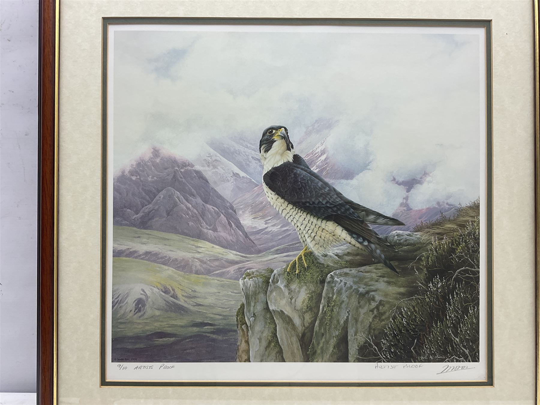 Rosemary H Coates (British Contemporary): 'The Middleton Hunt', limited edition print signed dated 2002 and numbered 35/150, 41cm x 59cm; John R Morris (20th century): Peregrine Falcon, artist's proof print signed and numbered 9/10 pub. 1990, 39cm x 42cm (2)