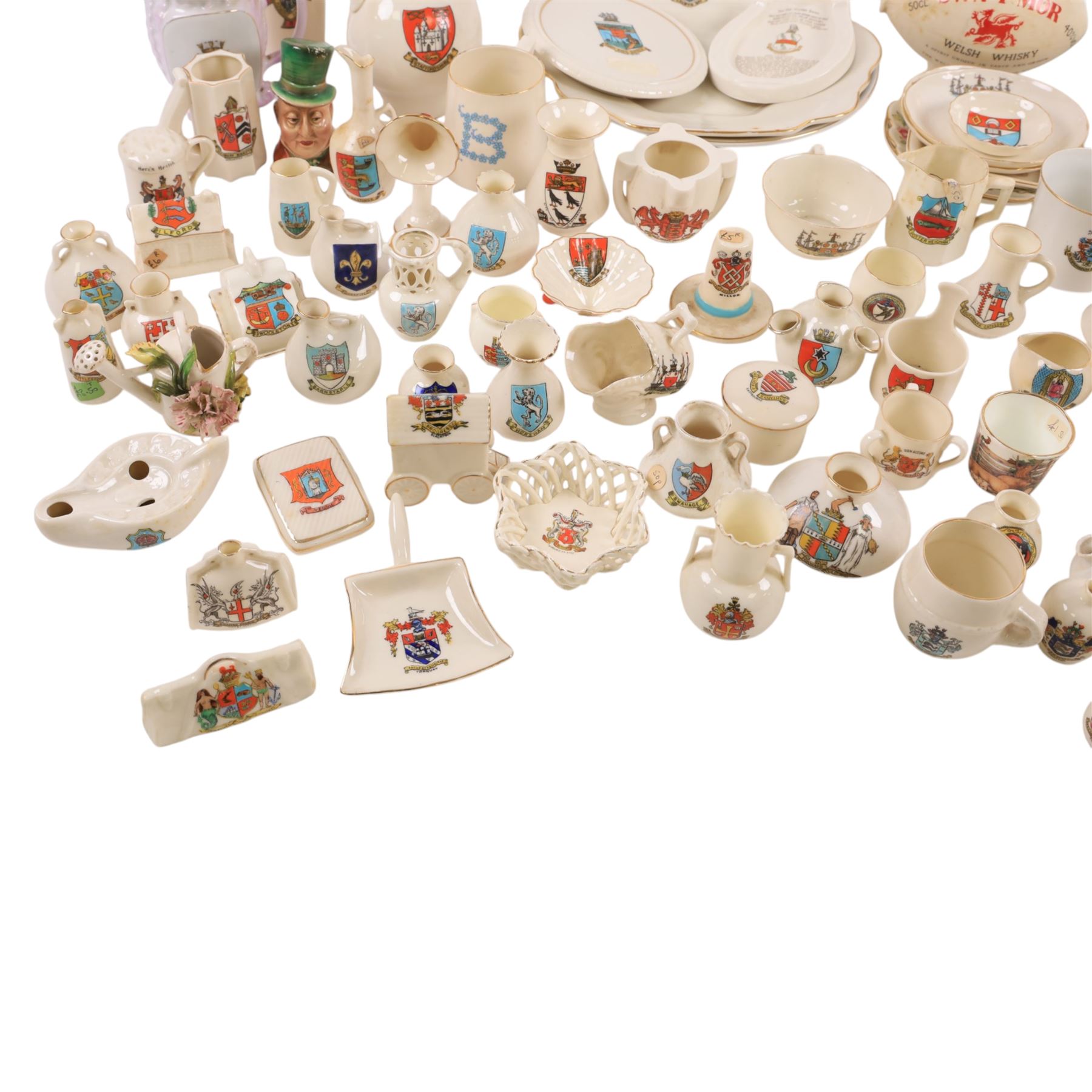 Collection of crested ware and similar, including W H Goss examples  