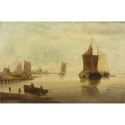 Edward King Redmore (British 1860-1941): Sailing Barges in an Estuary, oil on canvas signed and dated 1890, 49cm x 75cm