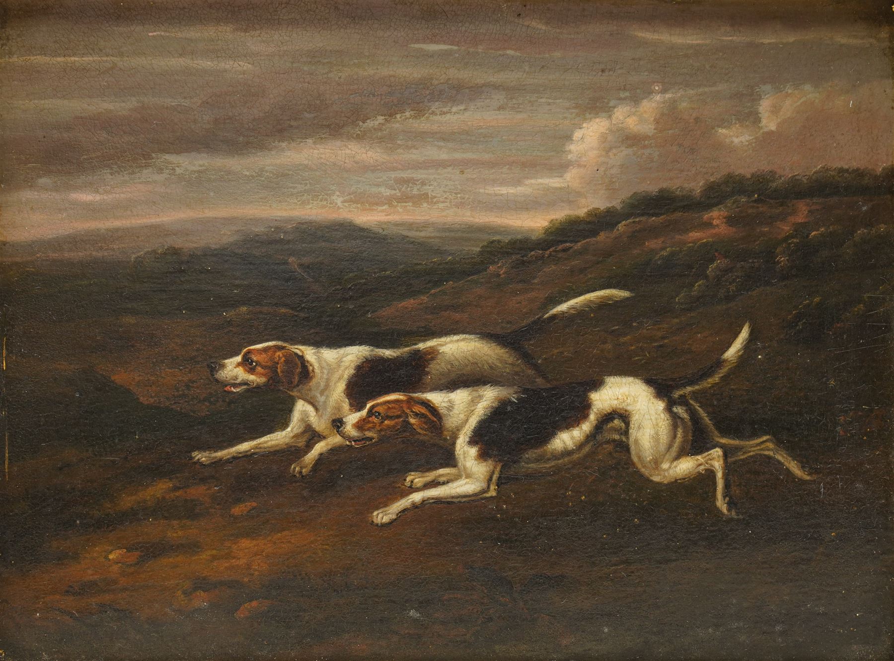 Samuel Raven (British 1775-1847): Foxhounds in Full Cry, oil on panel unsigned 17cm x 23cm
Provenance: with McTague's of Harrogate