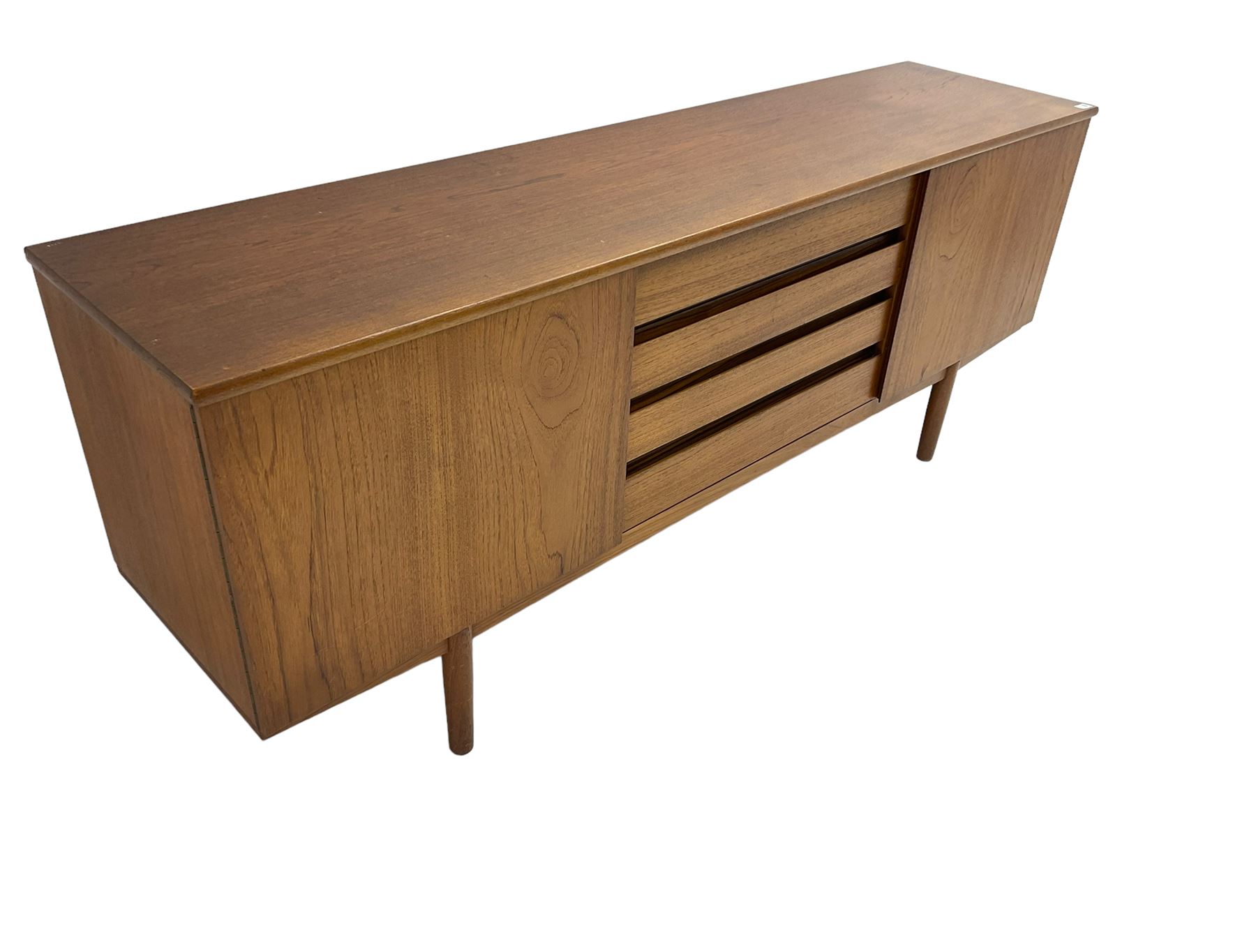 Vanson - mid-to late 20th century teak sideboard, fitted with four drawers and two cupboards
