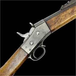  Late 19th century Swedish .50 cal. rolling block centre fire Remington rifle, the 95cm(37.5